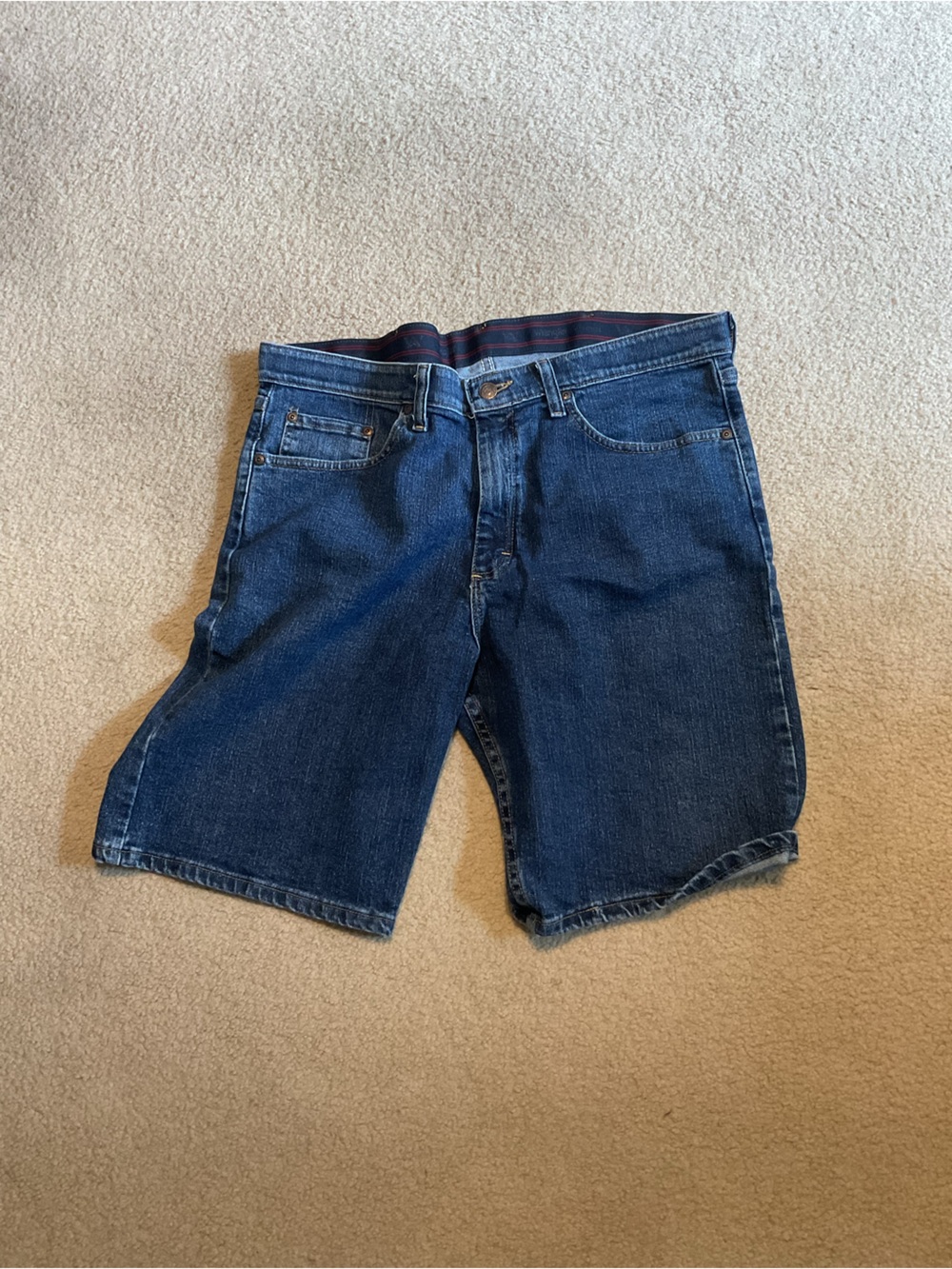 Wrangler Dark Blue Wide Leg Denim Shorts